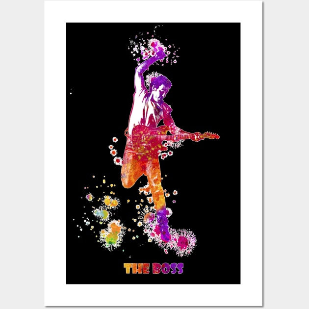 Bruce Springsteen The Boss Watercolor Splatter 04 Wall Art by SPJE Illustration Photography